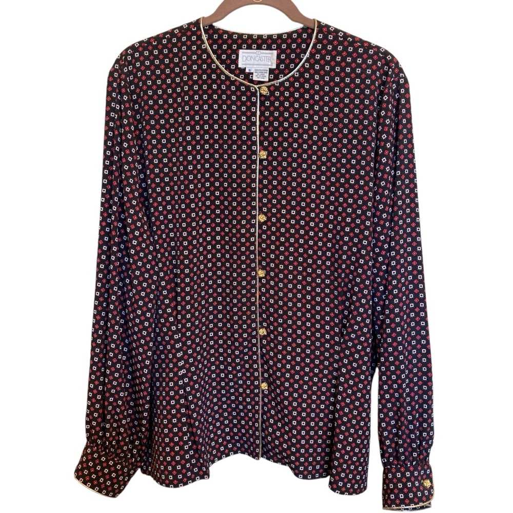 Doncaster Black and Red Patterned Blouse